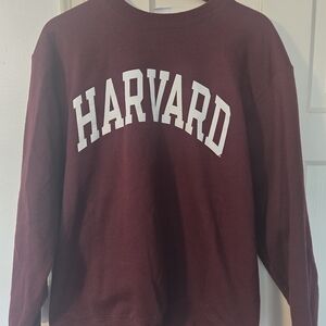 Champion Maroon Harvard Crewneck Sweatshirt with White Lettering